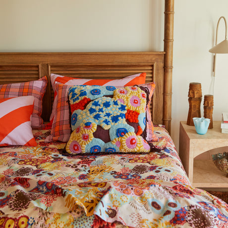 Cora Tufted Cushion - Garnet Feather Insert