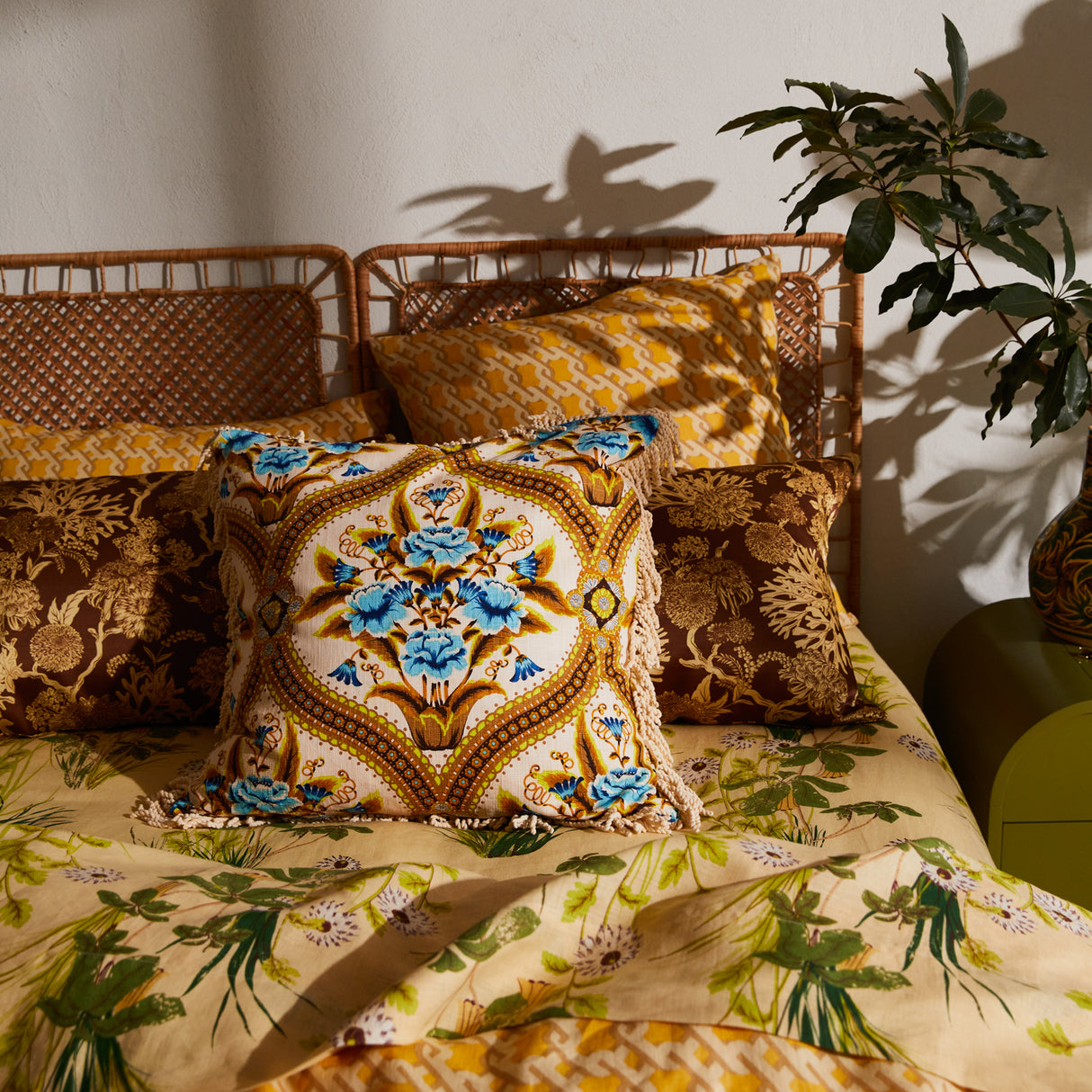 Margaret Fringe Cushion - Clay Feather Insert