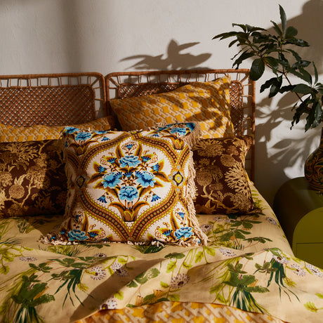 Margaret Fringe Cushion - Clay Feather Insert