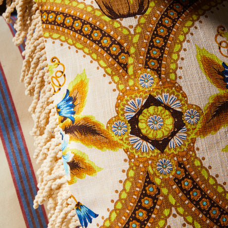 Margaret Fringe Cushion - Clay Feather Insert