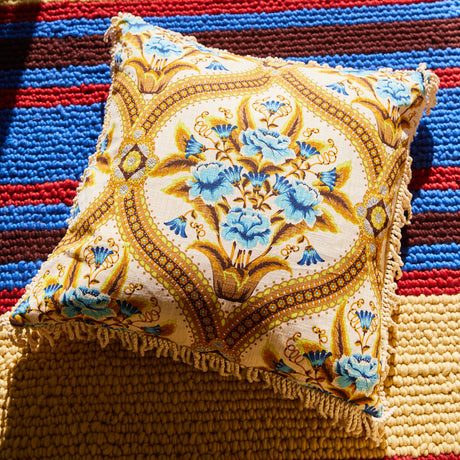 Margaret Fringe Cushion - Clay Feather Insert