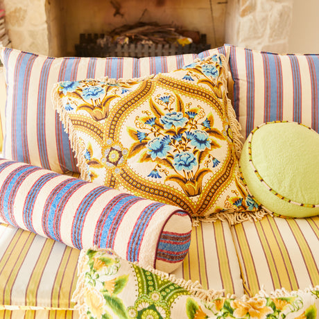 Margaret Fringe Cushion - Clay Feather Insert