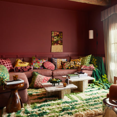 Cora Quilted Cushion - Garnet Feather Insert