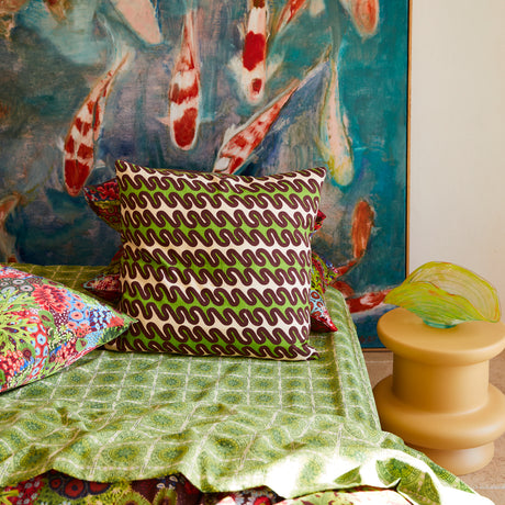 Cora Quilted Cushion - Garnet Feather Insert