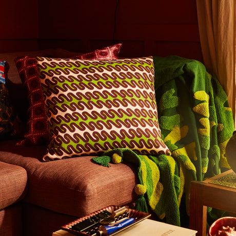 Cora Quilted Cushion - Garnet Feather Insert
