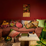 Cora Quilted Cushion - Garnet Feather Insert