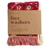 Lucia Face Washer Set - Crimson