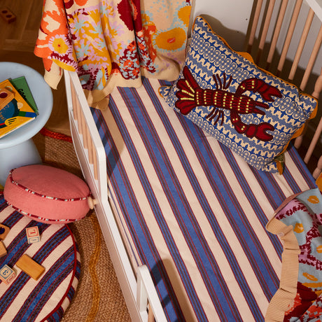 Selene Cotton Sheets - Azure Fitted Sheet / Cot