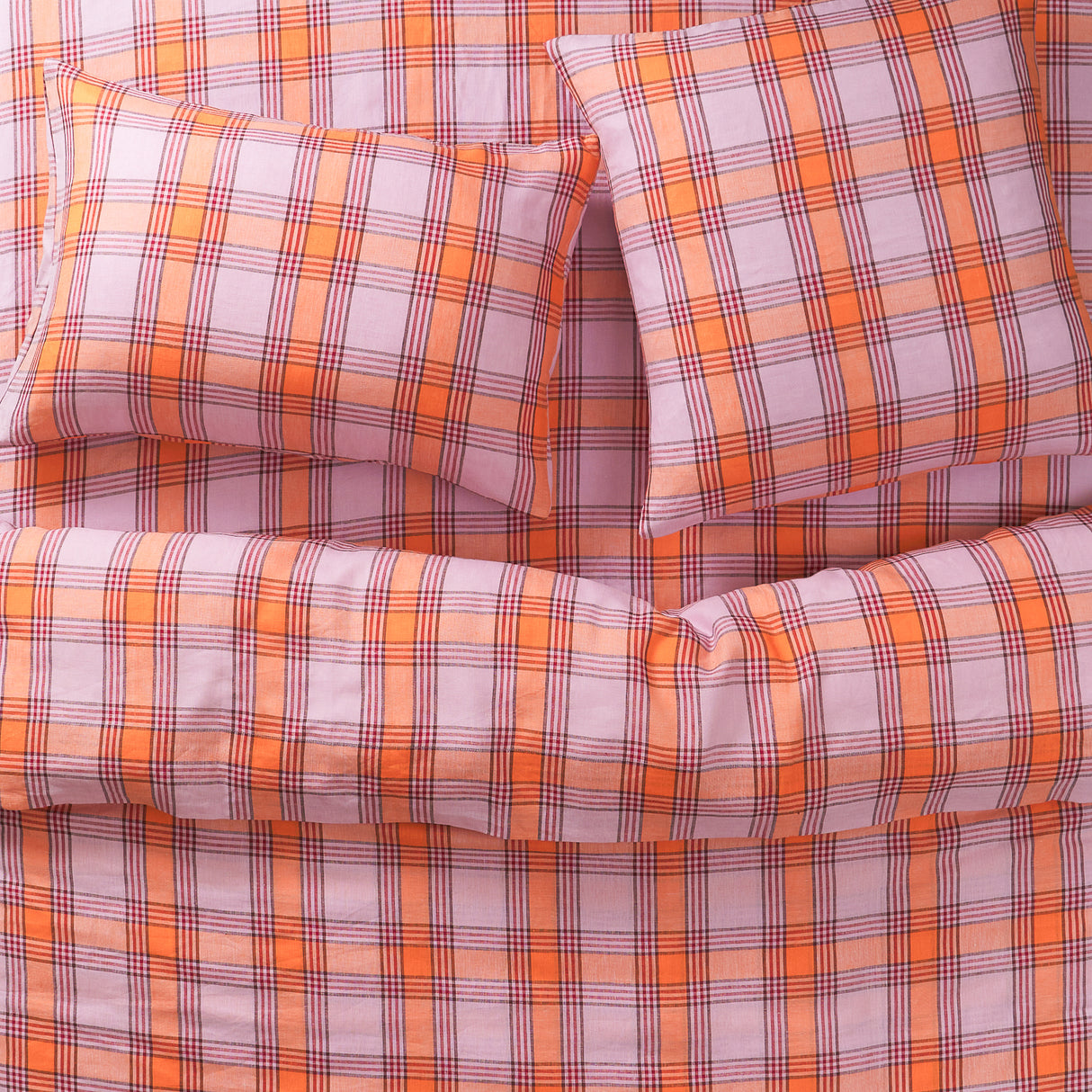 Isla Linen Sheets - Vivid Coral Fitted Sheet / Double