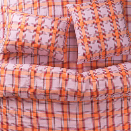 Isla Linen Sheets - Vivid Coral Fitted Sheet / Double