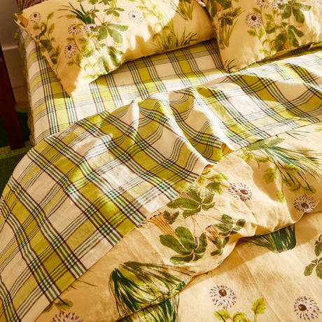 Isla Linen Sheets - Anise Fitted Sheet / Double