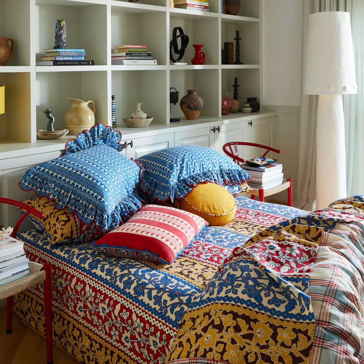 Thea Cotton Sheets - Vermillion Fitted Sheet / Queen