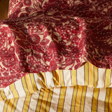 Lucia Linen Sheets - Crimson Fitted Sheet / Queen