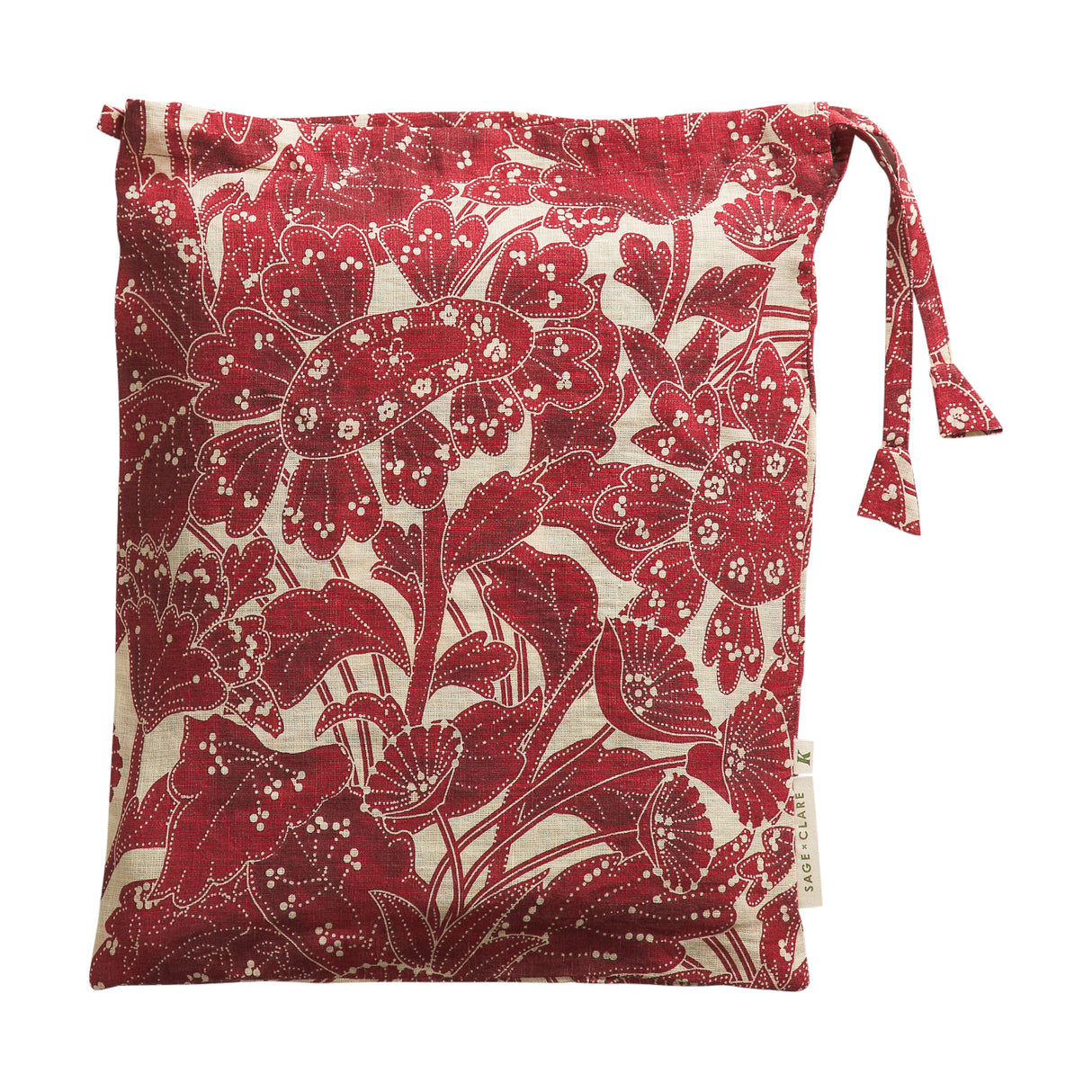 Lucia Linen Sheets - Crimson Fitted Sheet / Queen