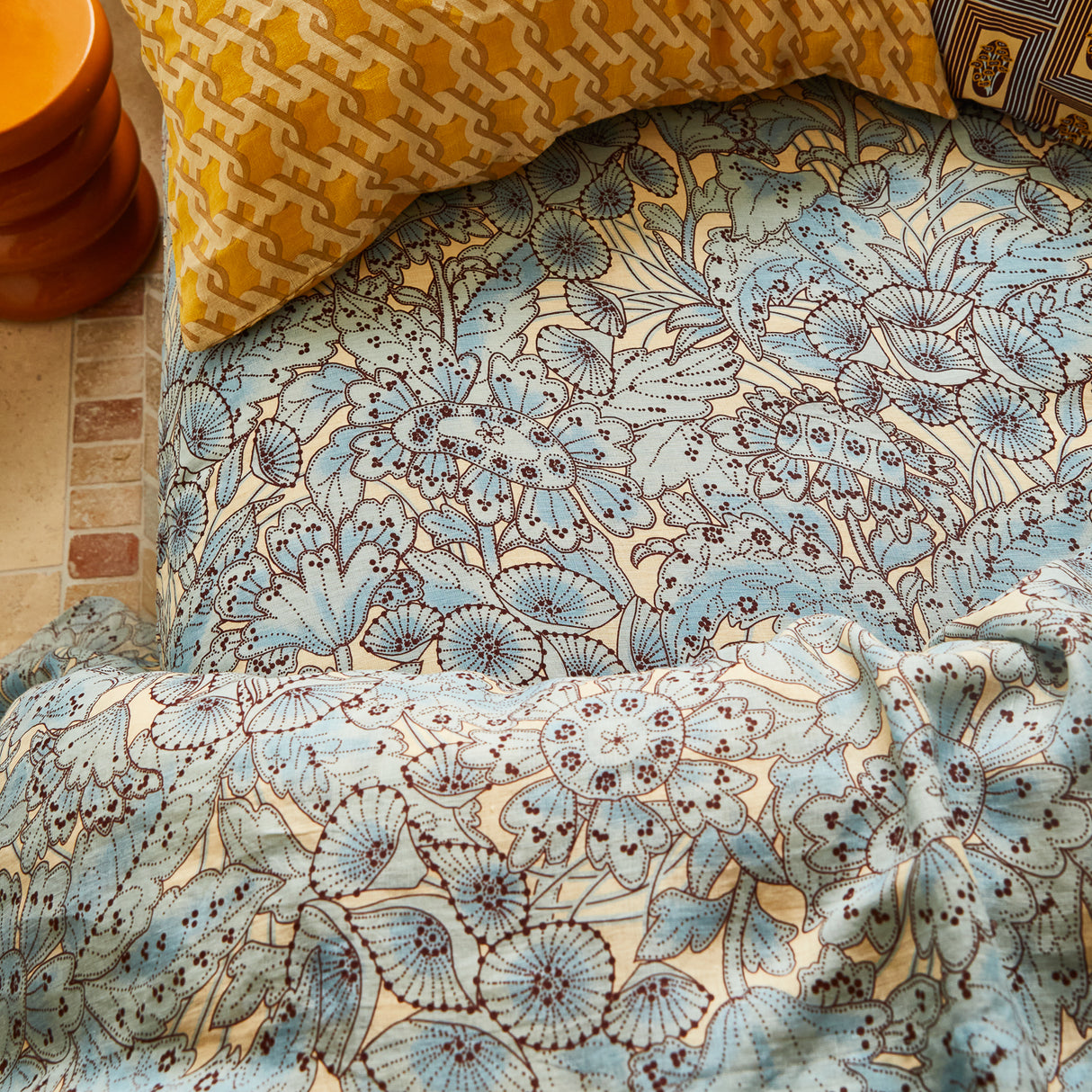 Lucia Linen Sheets - Cerulean