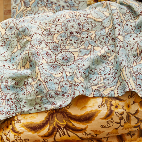 Lucia Linen Sheets - Cerulean Fitted Sheet / Queen
