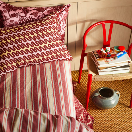 Selene Cotton Sheets - Crimson Fitted Sheet / Single