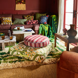 Selene Woven Floor Cushion - Crimson