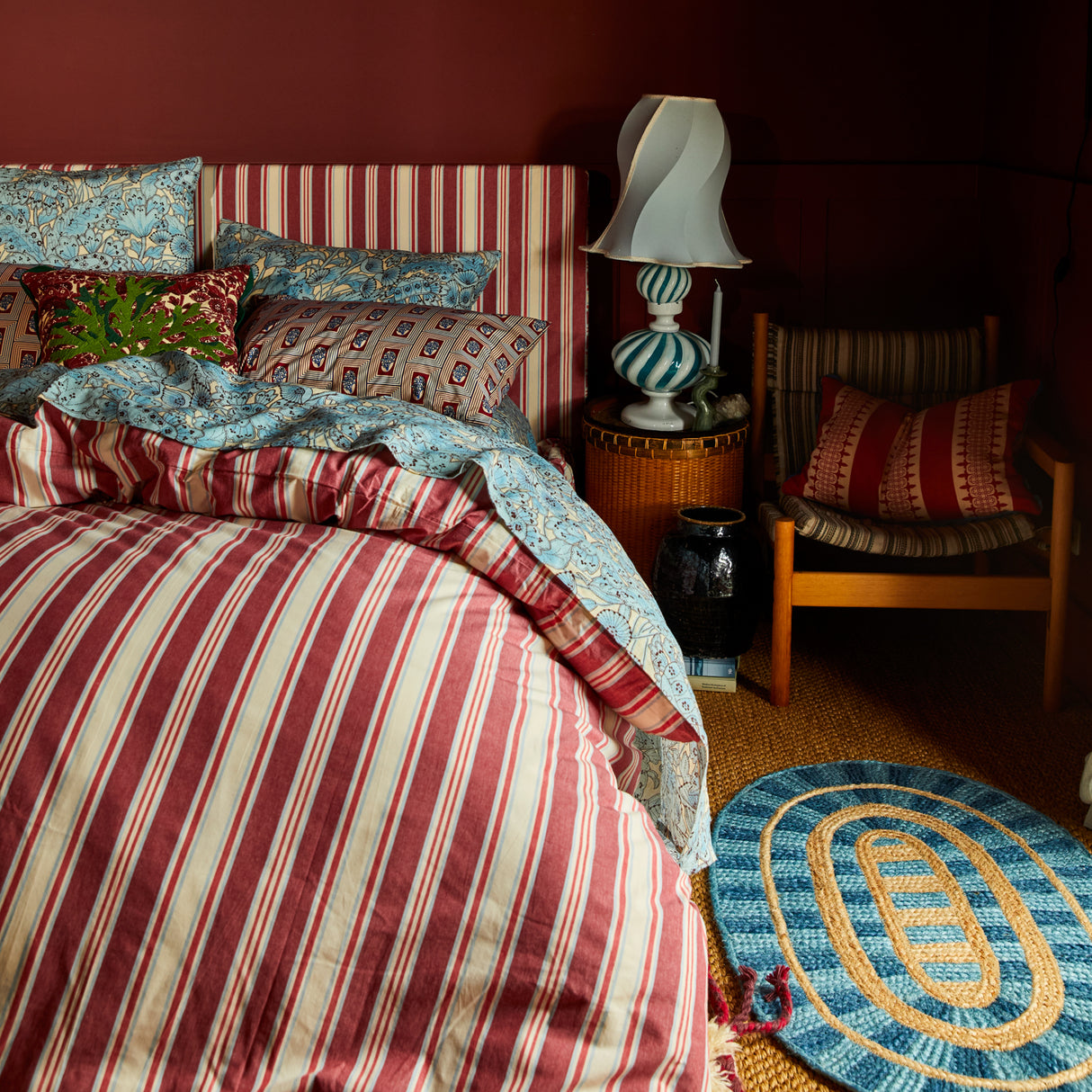 Fernanda Jute Mat - Cerulean