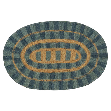 Fernanda Jute Mat - Cerulean