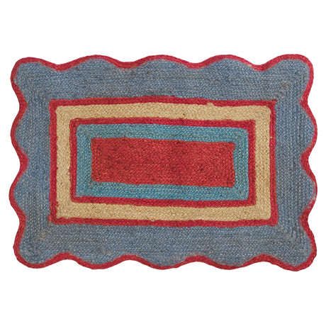 Melvie Jute Mat - Cerulean