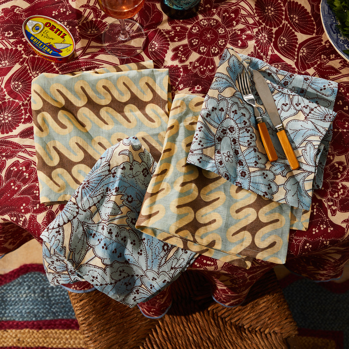 Lucia Napkin Set - Cerulean