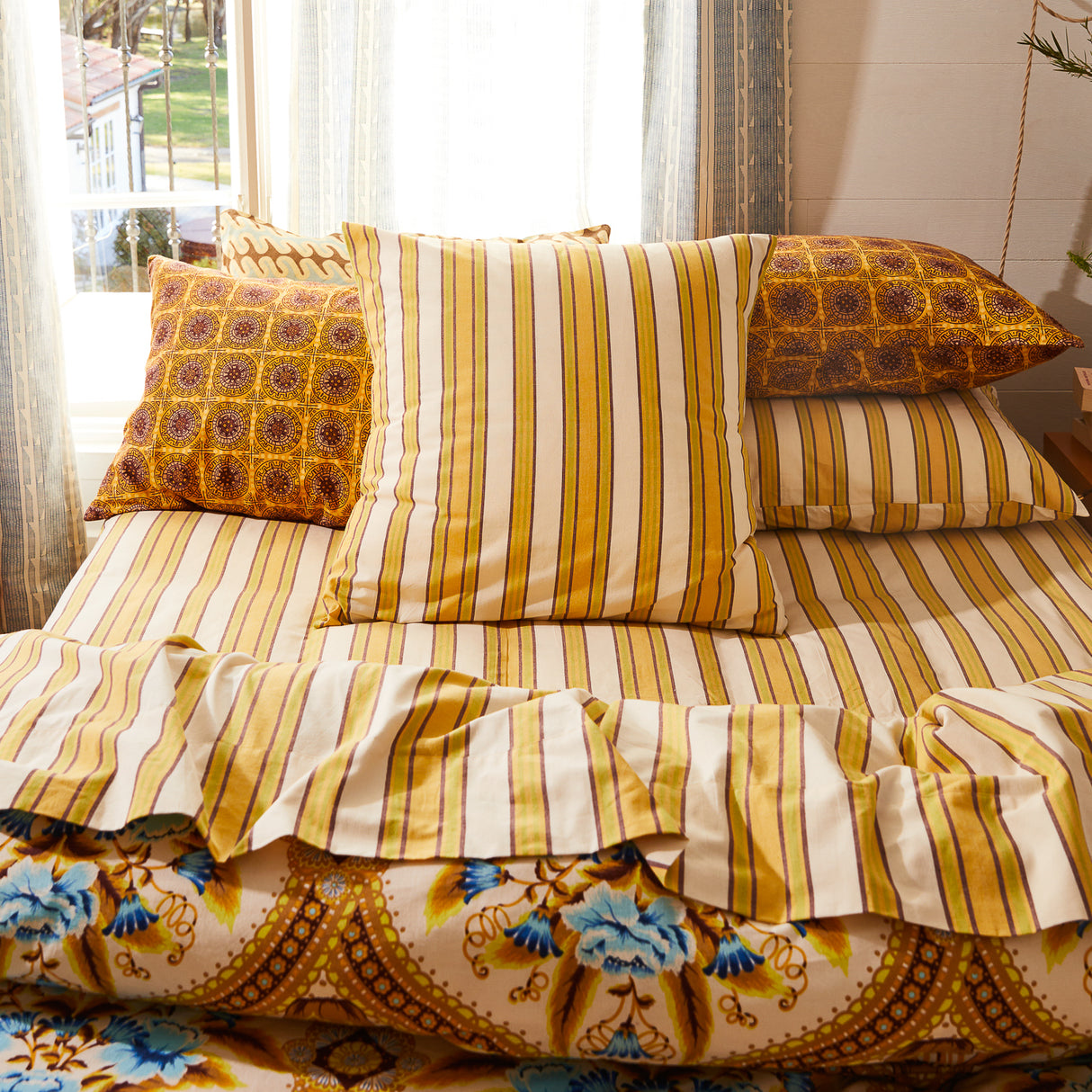 Selene Cotton Euro Pillowcase Set - Dune