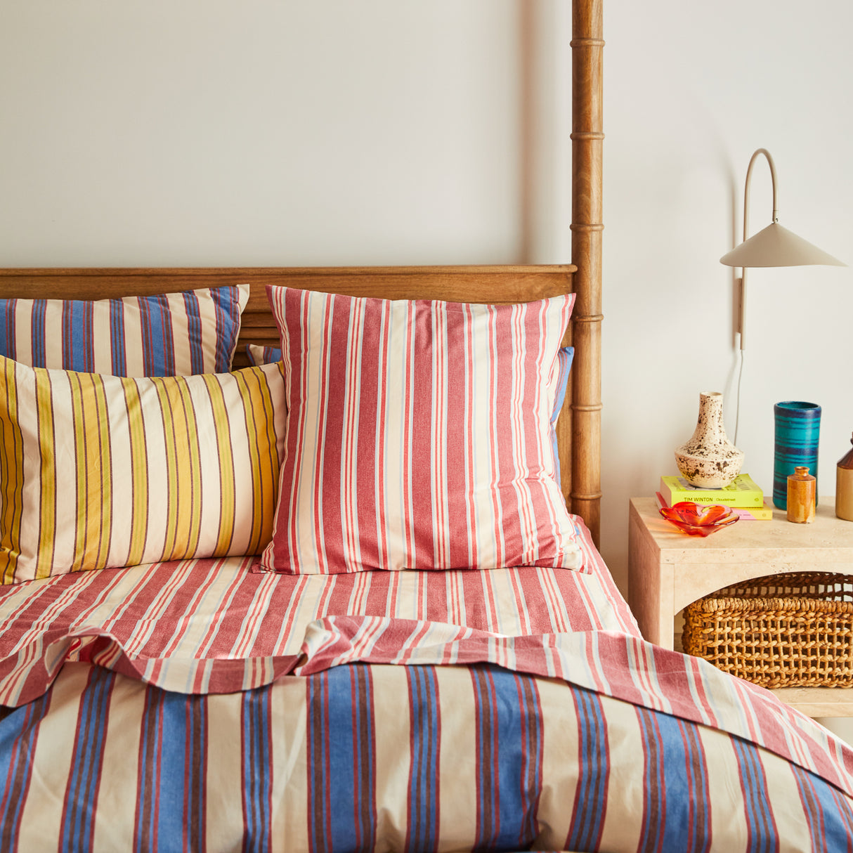 Selene Cotton Euro Pillowcase Set - Crimson