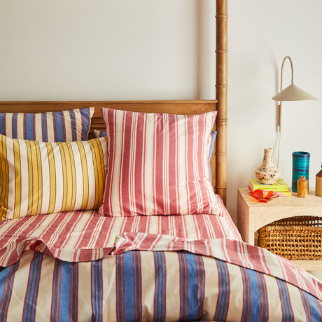 Selene Cotton Euro Pillowcase Set - Crimson