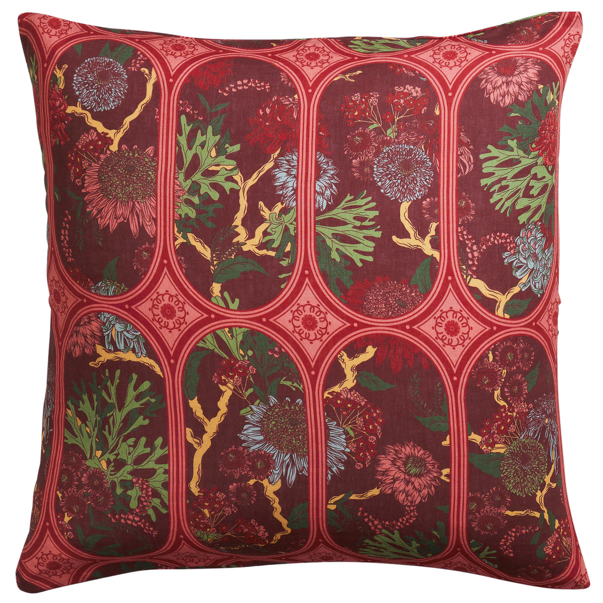 Naia Linen Euro Pillowcase Set - Garnet