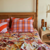 Isla Linen Pillowcase Set - Vivid Coral Standard