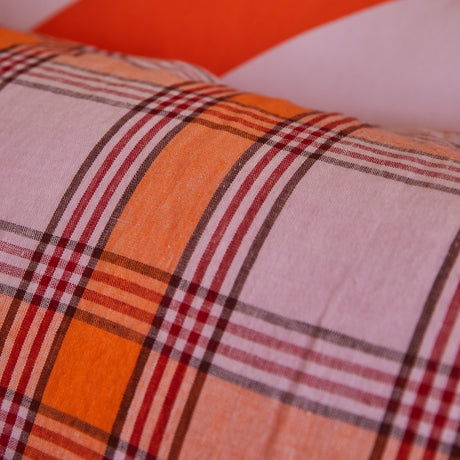 Isla Linen Pillowcase Set - Vivid Coral Standard
