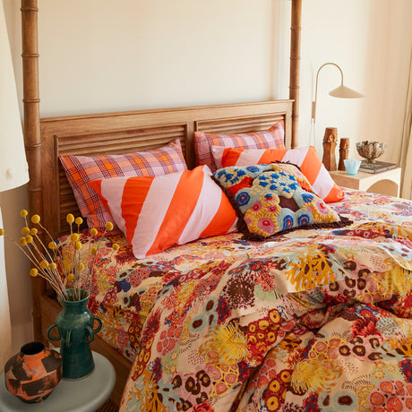 Isla Linen Pillowcase Set - Vivid Coral Standard