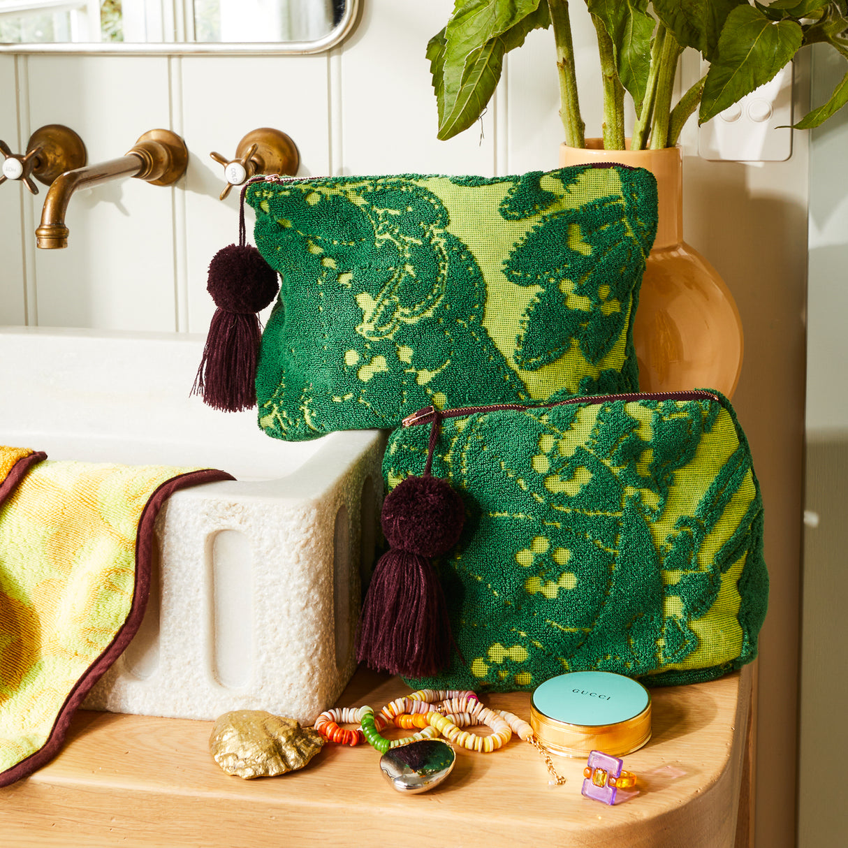 Lucia Terry Pouch - Kelp Small