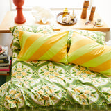 Clarice Cotton Pillowcase Set - Zest