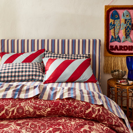 Clarice Cotton Pillowcase Set - Crimson Standard