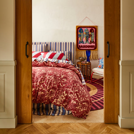 Clarice Cotton Pillowcase Set - Crimson Standard