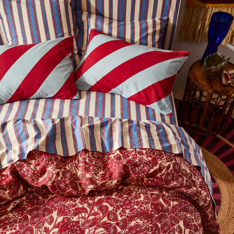 Clarice Cotton Pillowcase Set - Crimson Standard