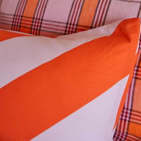 Clarice Cotton Pillowcase Set - Flame Standard