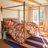 Clarice Cotton Pillowcase Set - Flame Standard