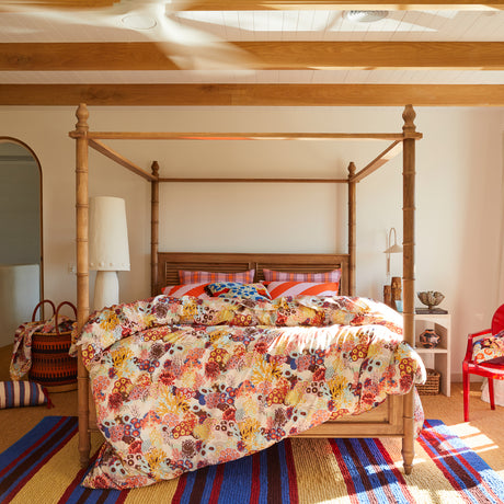 Clarice Cotton Pillowcase Set - Flame Standard