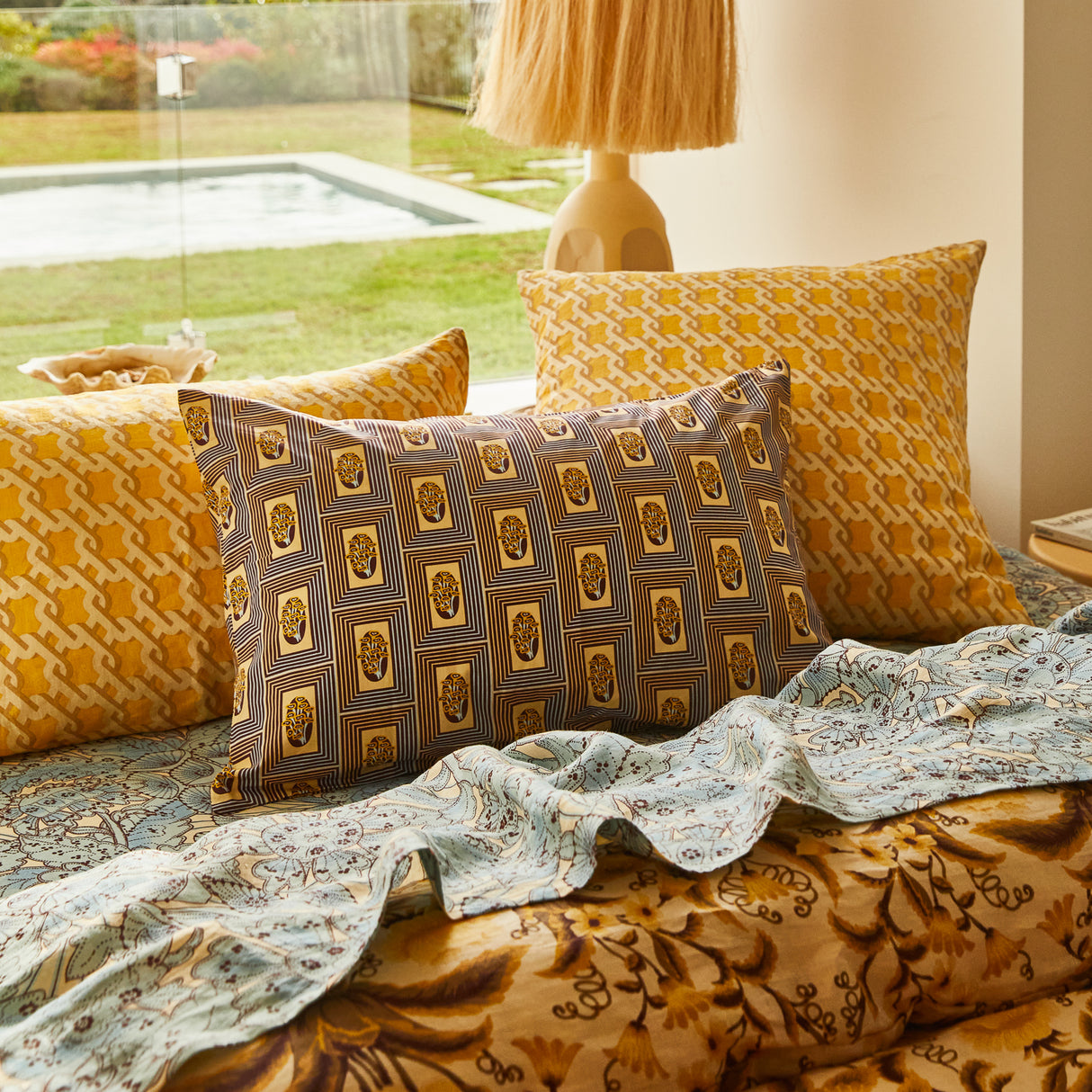 Antonella Cotton Pillowcase Set - Garnet Standard