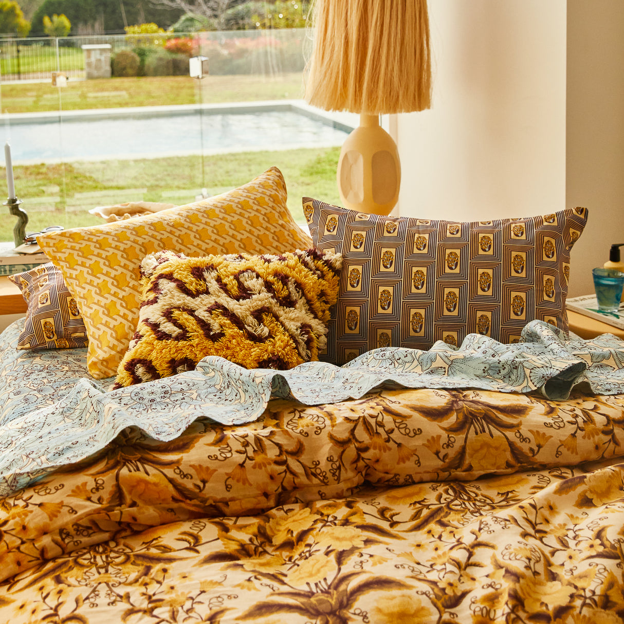 Antonella Cotton Pillowcase Set - Garnet Standard