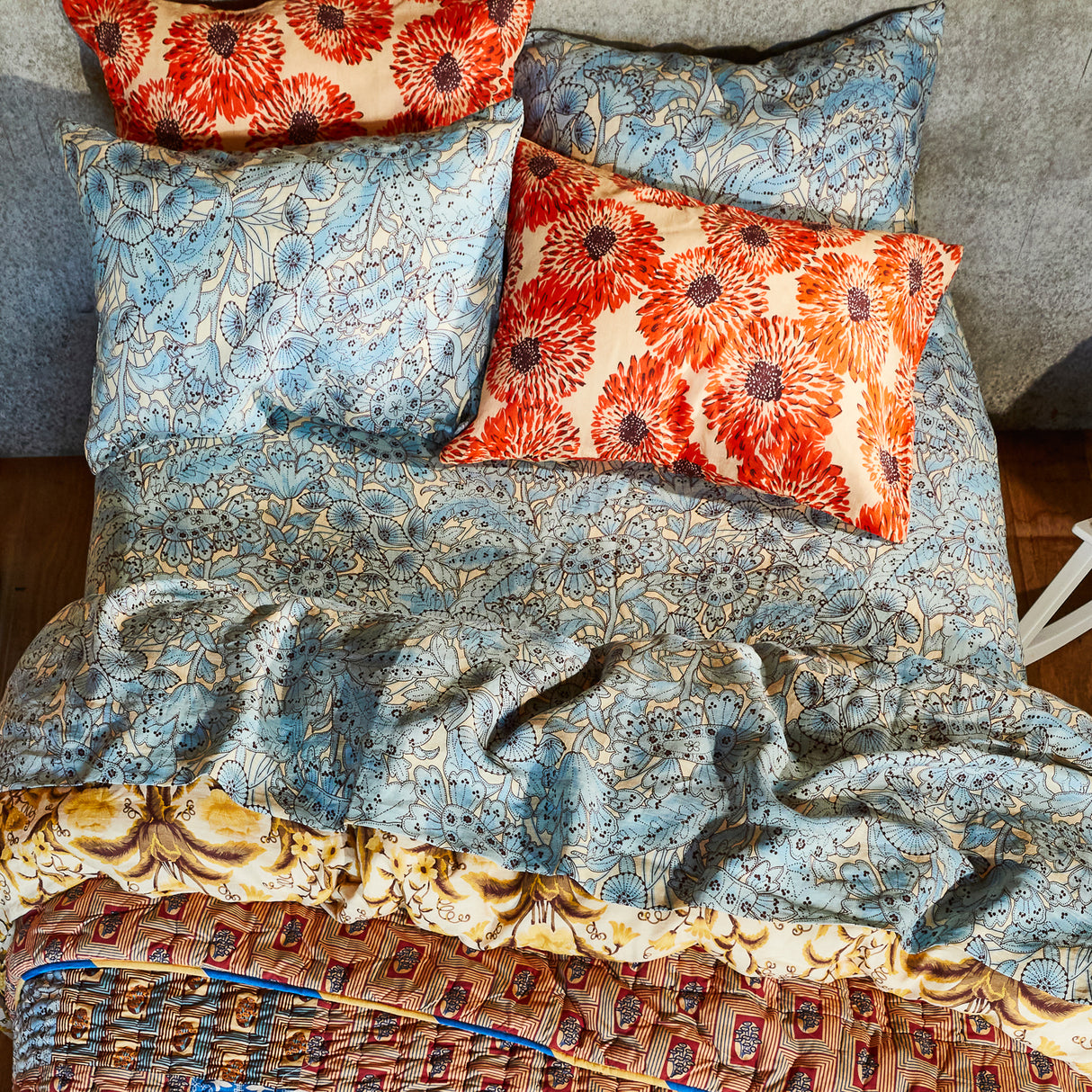 Isabella Linen Pillowcase Set - Flame Standard