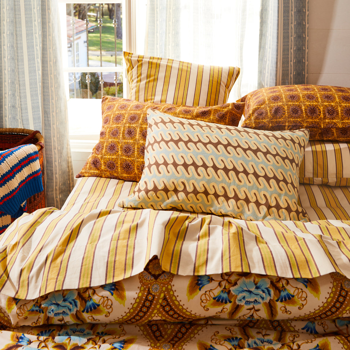 Marzia Linen Pillowcase Set - Cerulean Standard