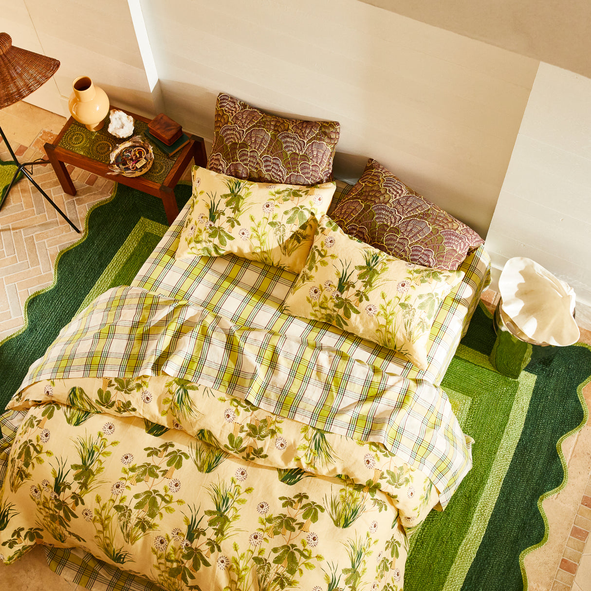 Claudelle Linen Pillowcase Set - Garnet Standard