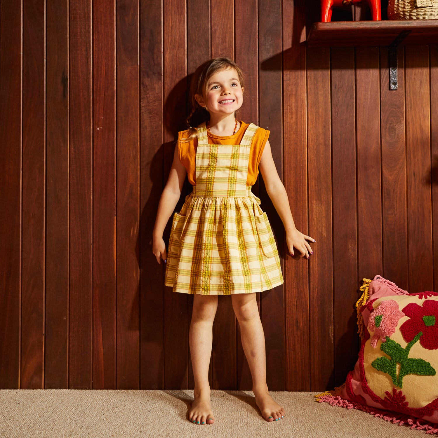 Nicola Kids Pinafore – Sage and Clare