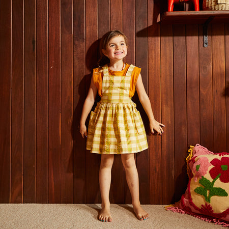 Nicola Kids Pinafore – Sage and Clare
