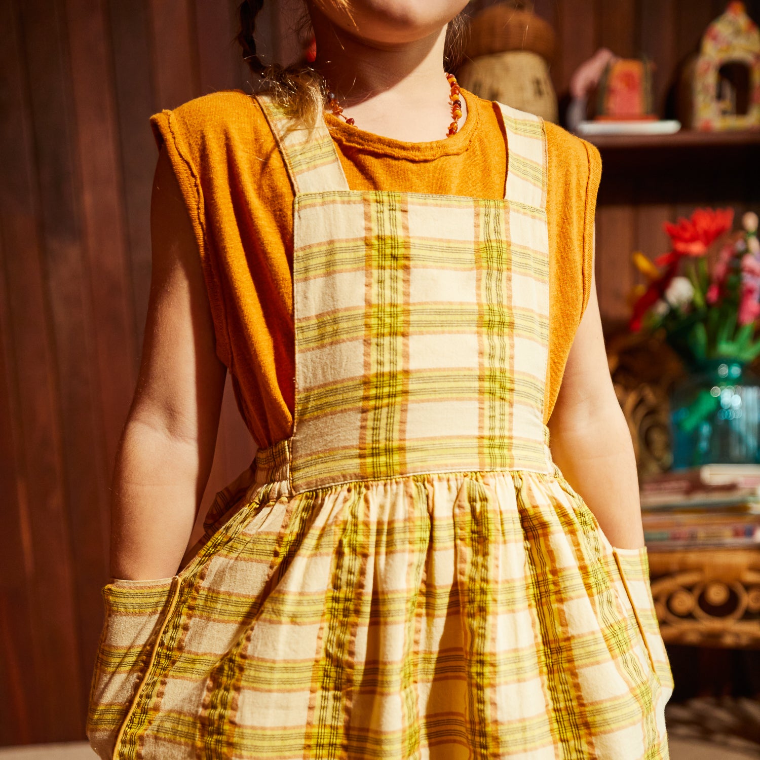 Nicola Kids Pinafore – Sage and Clare