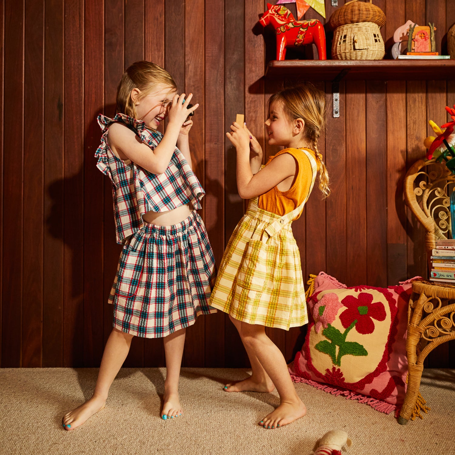 Nicola Kids Pinafore – Sage and Clare